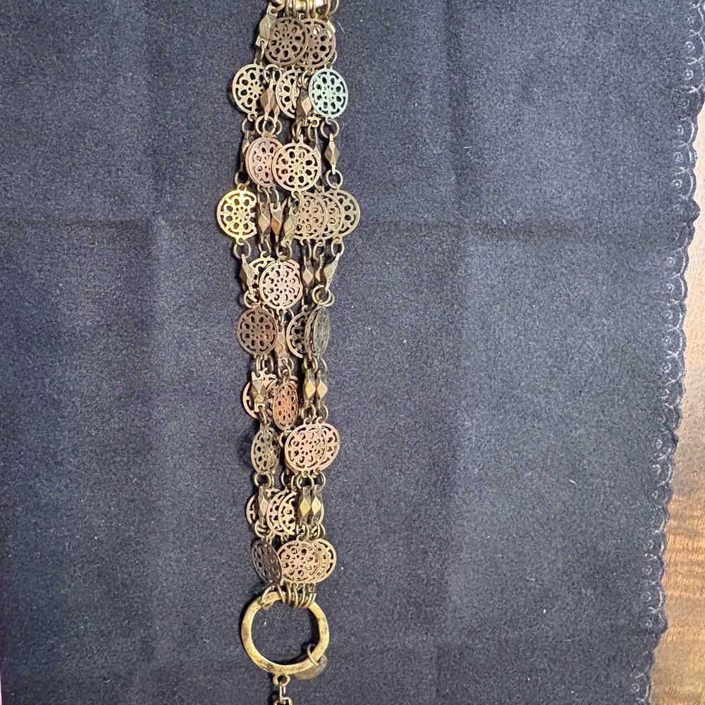 Marlyn Schiff Gold brassy Textured Bracelet
